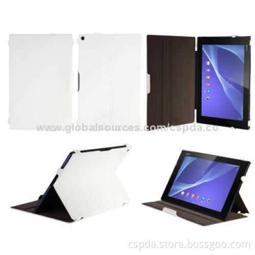 2014 elegant design heat setting PU stand Sony Z2 case with flexible prices